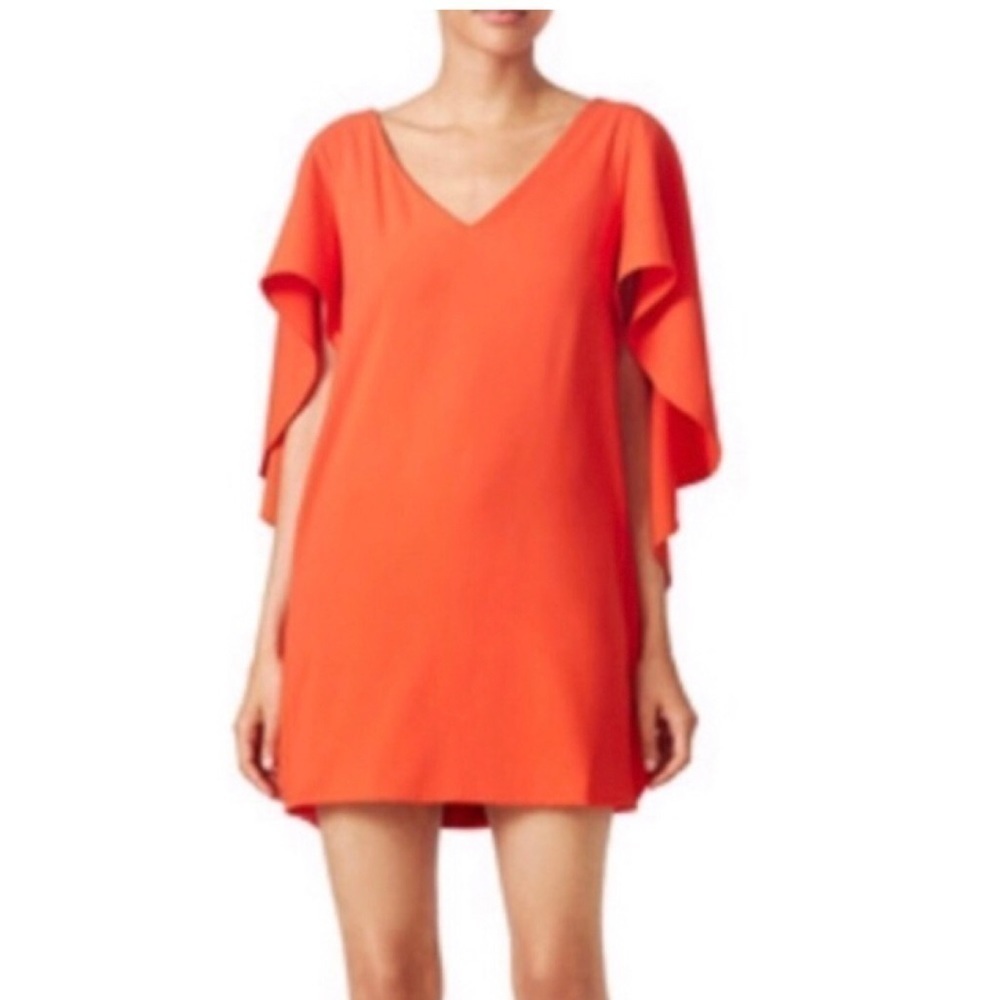 Open Ceremony Crepe Shift Dress Cascade Sleeves